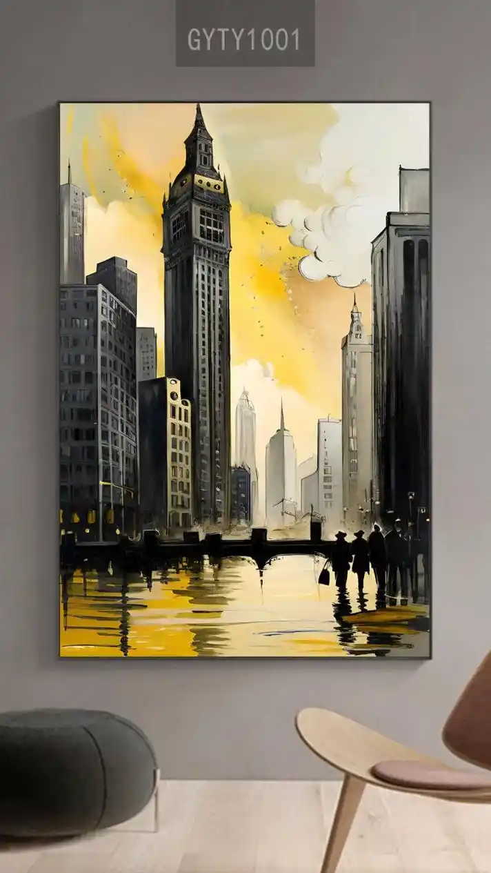 印象派意象风景油画玄关装饰画高清图片设计素材图库大全装饰画# - 抖