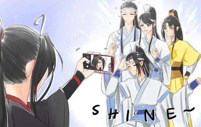 魔道祖师众人拍照片金凌全家福超温馨蓝忘机的屏幕亮了