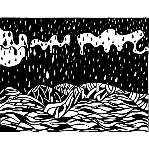 黑白线描抽象画