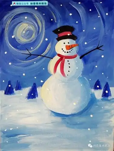 冬季色彩临摹必备20张冬季主题创意美术作品