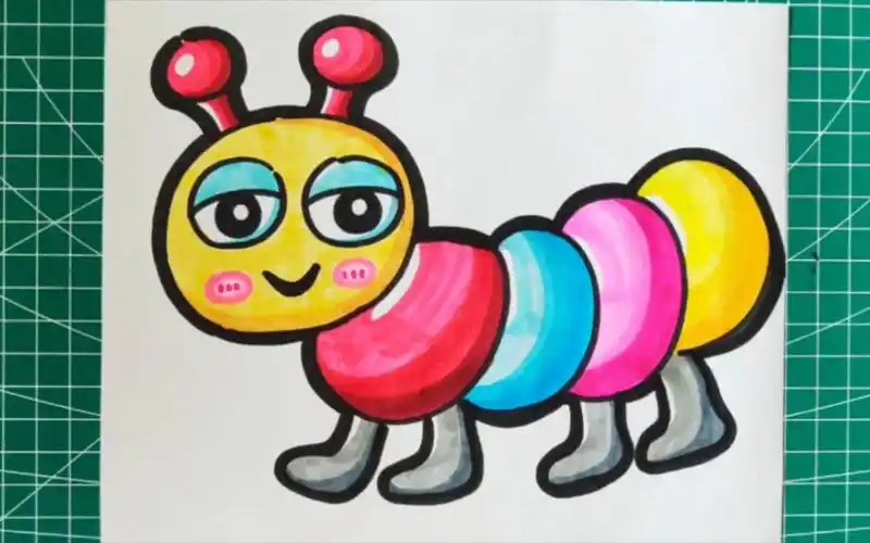 儿童画毛毛虫绘画教程