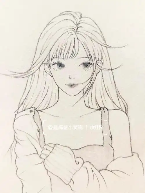 自动铅笔,4b铅笔#手绘教程  #少女线稿  #线稿  #画画的日常  #铅笔