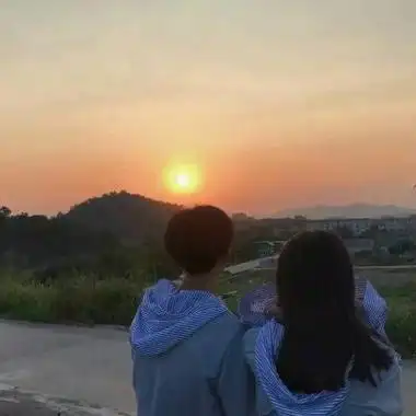 夏日小清新一对幸福背影情头,精美头像-可爱美图