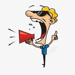 大声喊喇叭的卡通人高清图片