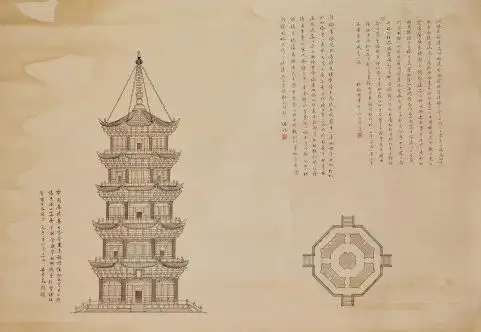 梁思成 手绘 《福建泉州塔》