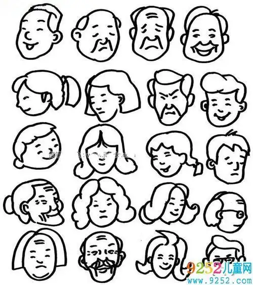 人物表情头像简笔画 人物头像简笔画