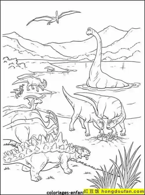 三角龙,专注力,伶盗龙,侏罗纪,侏罗纪公园,假期生活,分步简笔画,剑齿