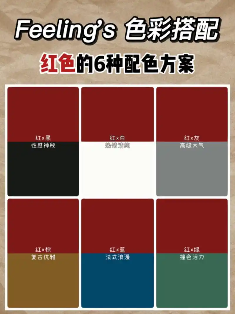 色彩搭配技巧丨红色的6种经典配色方案 就用红色来装点2023吧～ 1,红