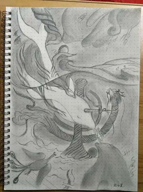 大鱼海棠海报临摹手绘练习作