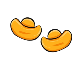 手绘金元宝图片