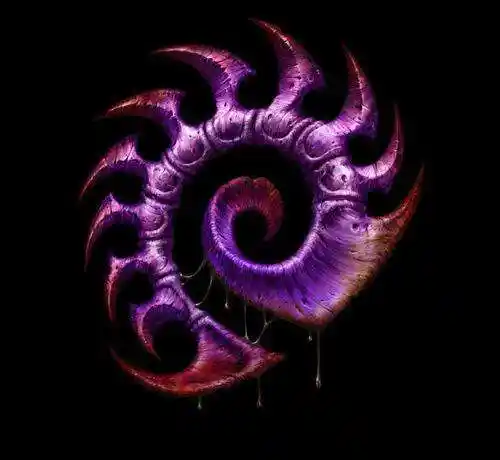 求一个星际争霸2虫族的标志黑白图就是全黑白的不要颜色有大