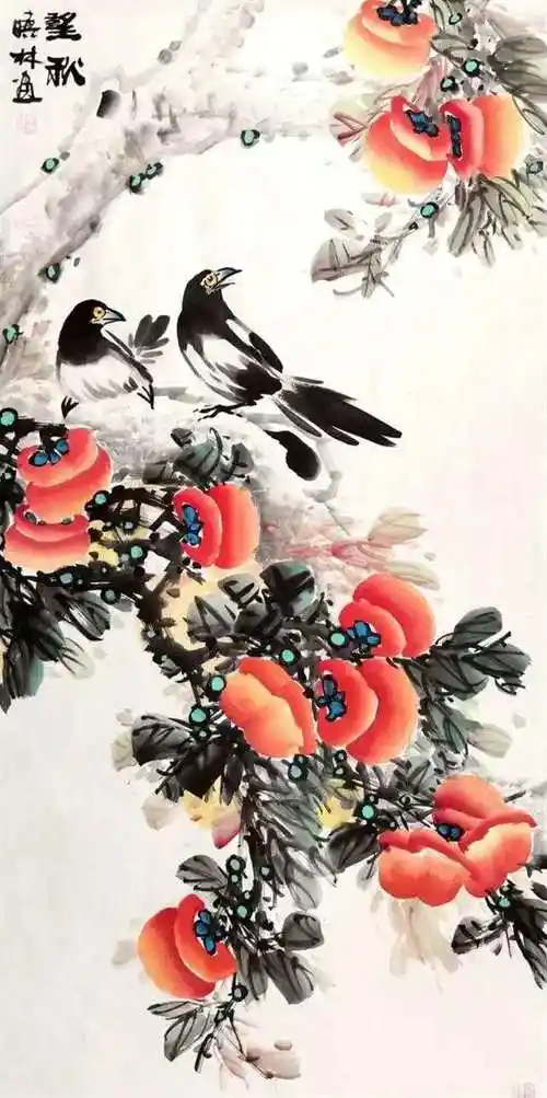 二十幅写意柿子,喜事多多!