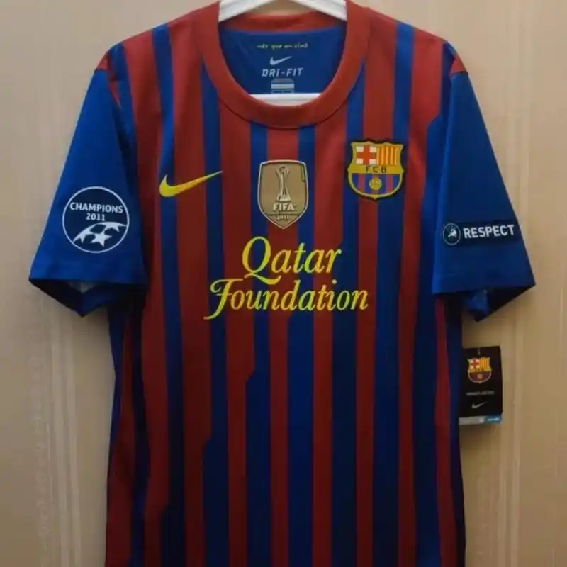 巴萨1112赛季主场复古球员球衣10号梅西6号哈维8号因涅斯塔定制球星机