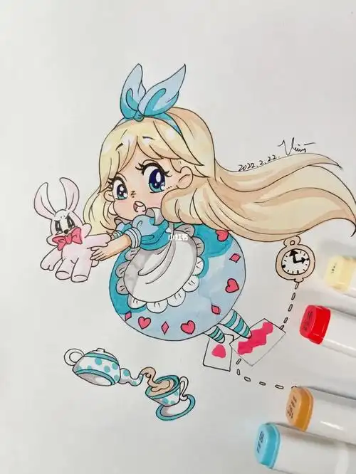 动漫人物卡通爱丽丝梦游仙境