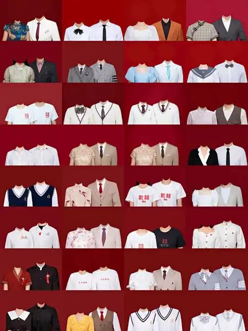 集美们结婚登记照各种服装模板来啦78帮修