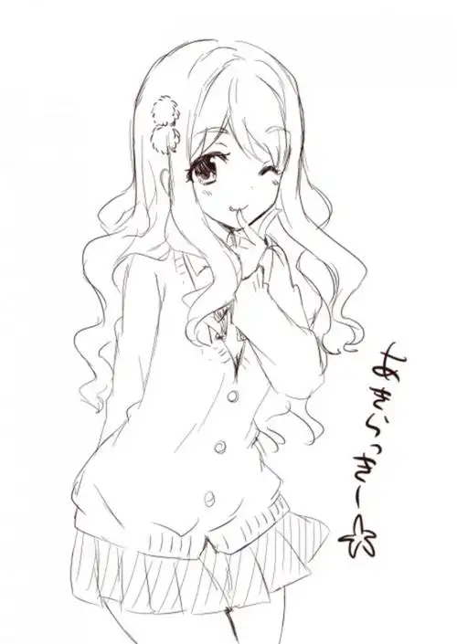 413张美少女插画手绘线稿精选集高清日本风女生漫画黑白手稿素材大全