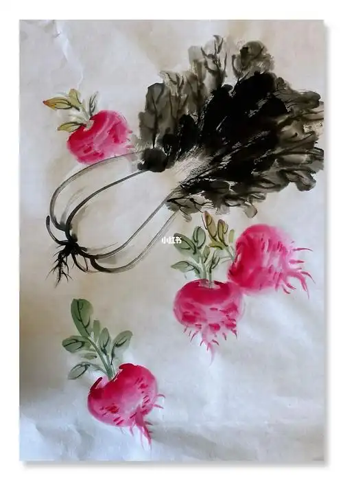 国画白菜萝卜写意