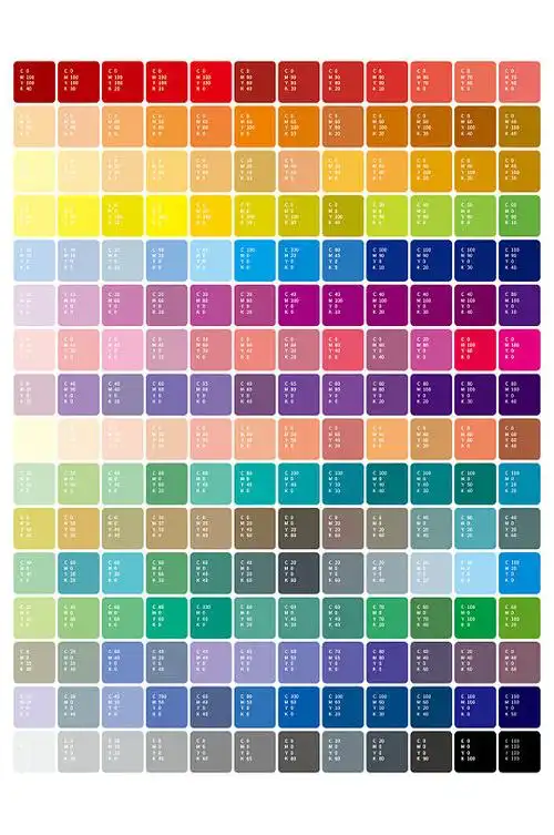 cmyk常用色卡图片