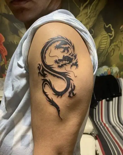 图腾龙纹身图片手臂纹身图案