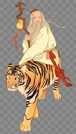 虎年古代老头骑老虎