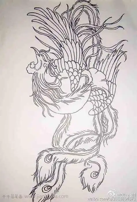 凤凰涂整体图片_素材_巧艺网金凤凰简笔画_飞行动物简笔画_简笔画_零