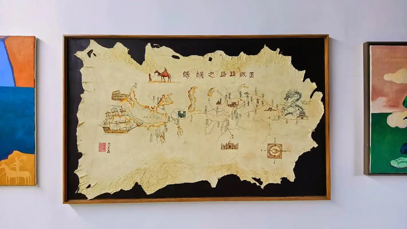 羊皮装饰画 《古丝绸之路》  - 抖音