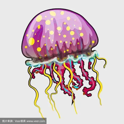 发现了一个卡通风格的粉红色水母