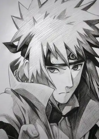 手绘火影忍者动漫游戏波风水门过程图