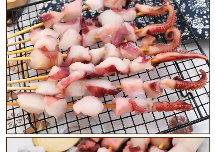 鱿鱼八爪角粒串章鱼角串章鱼足串鱿鱼串商用冷冻烧烤食材20串一包