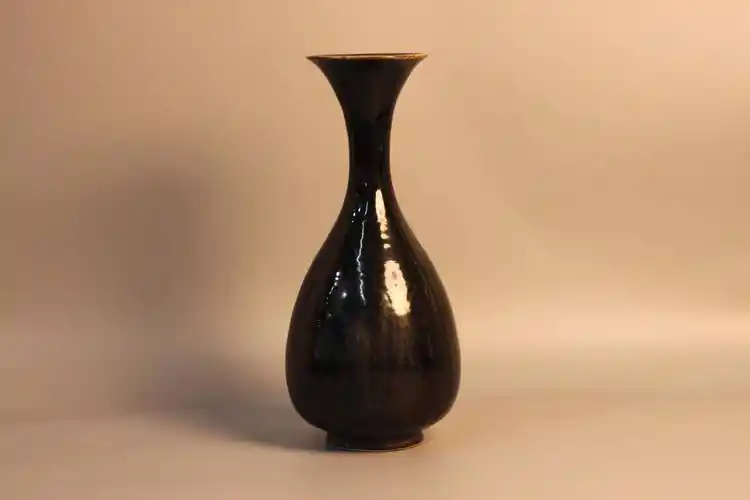 宝物藏心 武昌红巷美术馆 黑定一现即天价 宋代定窑黑釉玉壶春瓶_造型