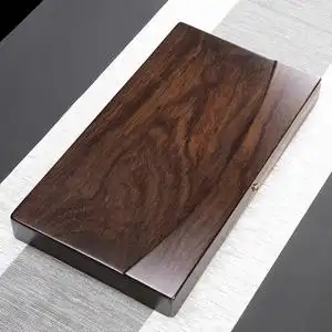 黑檀木茶盘整块实木功夫茶x具茶台加大长方形家用排水茶海茶台简