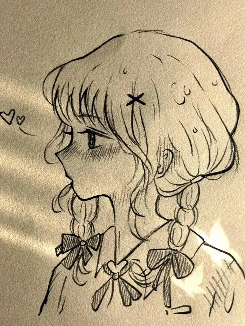 简笔画详细教程 #手绘临摹 #古风女孩 比起甜言蜜语,我 - 抖音