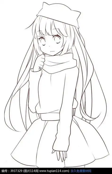 漫画少女简笔画超简单 简笔画图片大全-蒲城教育文学网