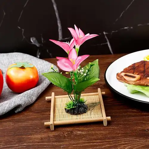 酒店餐厅摆盘装饰花草厨房盘花意境盘饰冷盘饰创意刺身灯梅花点缀