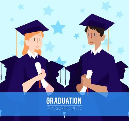 创意2个毕业生设计矢量素材