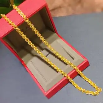 乔姿佧黄金项链男士粗款999足金链子可定制100克时尚新款不带吊坠传承