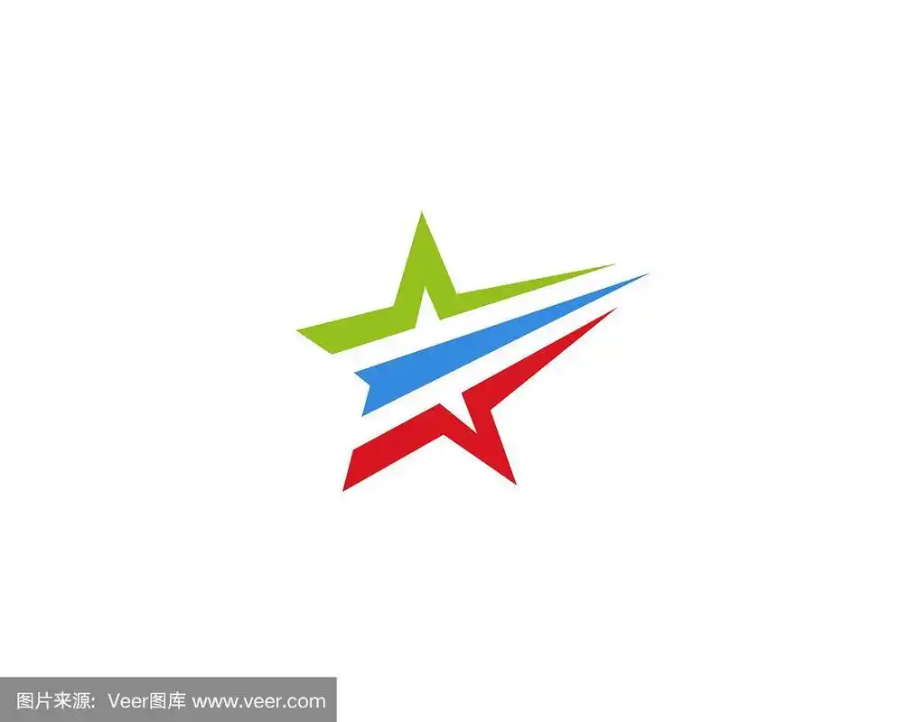 创意抽象彩色星星标志设计矢量符号插图