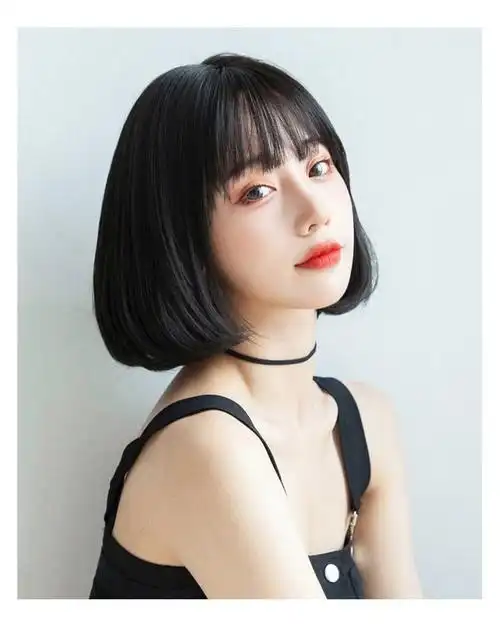 适合学生的短发发型女减龄发型首选学生头假发女空气刘海短发韩国网红