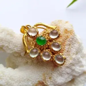 老坑天然a货翡翠戒面裸石冰种莹光群镶小蛋面缅甸玉镶嵌戒指