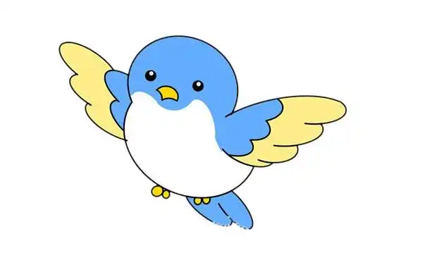 飞行的小鸟简笔画画法步骤图片教程