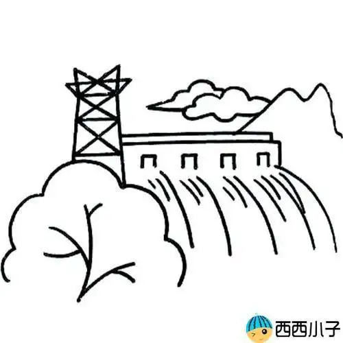 三峡大坝怎么画儿童简笔画