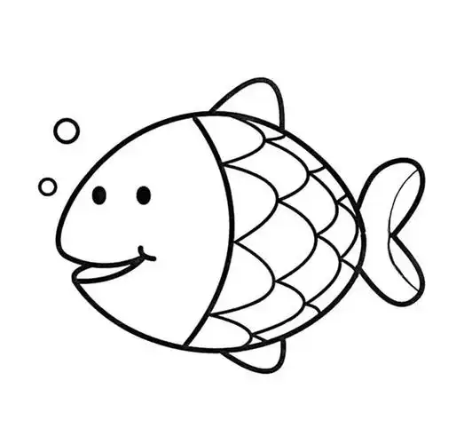 水生动物小鱼简笔画
