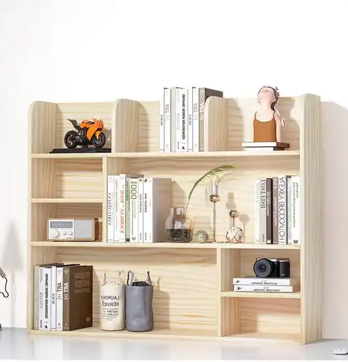 书桌上的置物架实木桌面书架飘窗收纳多层书桌置物架桌上学生办公桌上