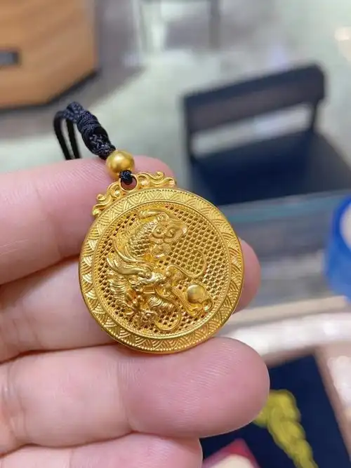 古法金龙牌吊坠25克多