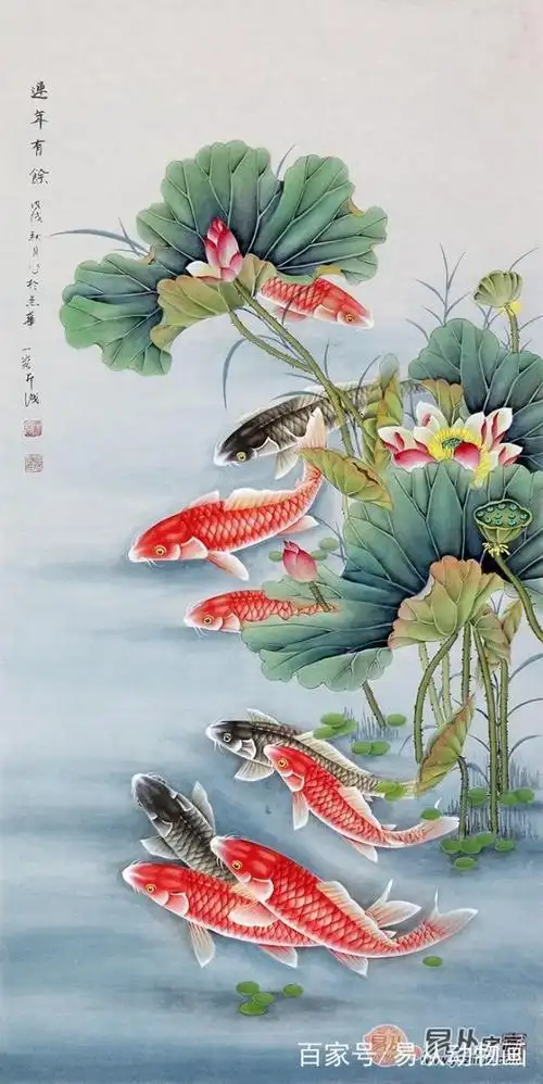 沙发后面挂什么画旺财 九鱼图当之无愧是首选