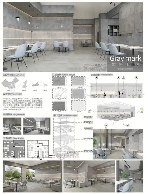环艺学员作品餐饮空间展板排版练习