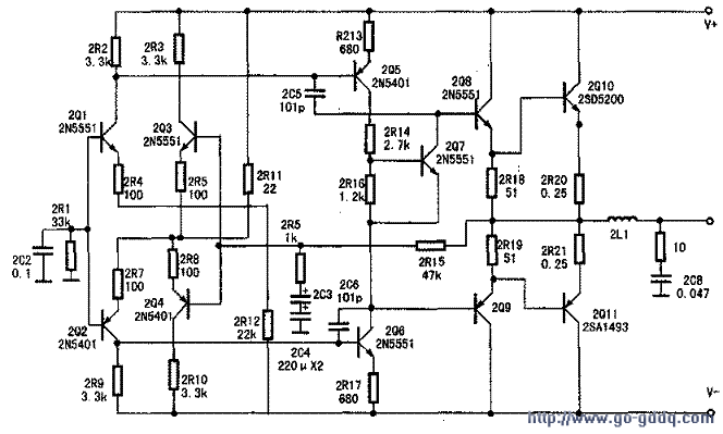 求个差分功放电路图!