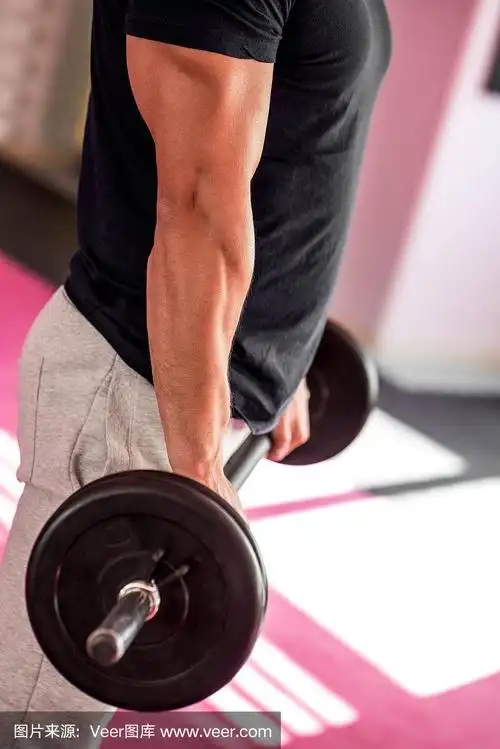 在健身房举杠铃