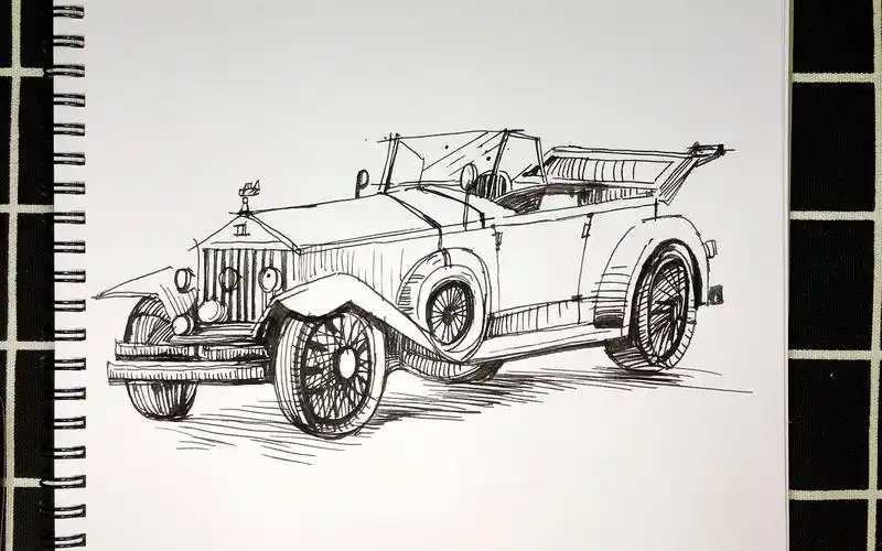 【速写】速写慢速教程——老爷车 part 2_哔哩哔哩