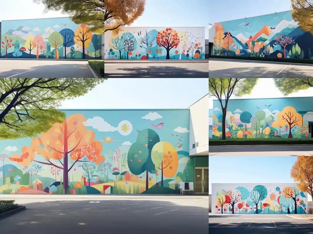 幼儿园墙绘|梦幻童年快乐成长96.